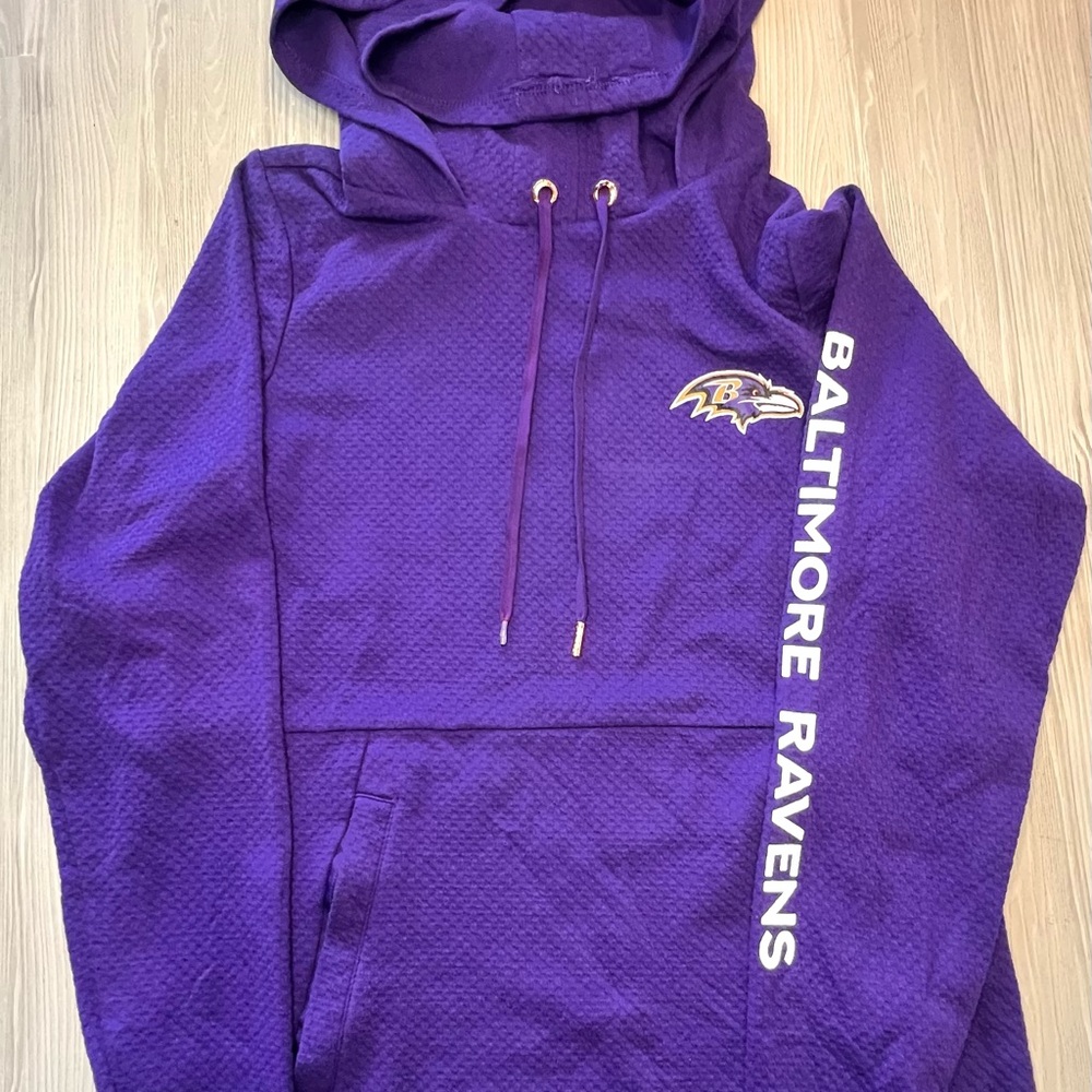 Baltimore Ravens Women’s Purple Textured Hoodie - NFL Fan Apparel - Size Small